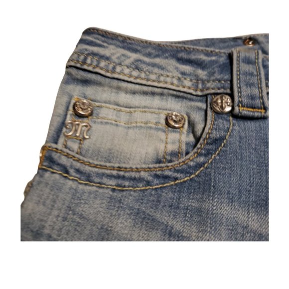 Miss Me Boyfriend Capri Blue Jeans Denim Distressed Classic Women's 25 Pre-owned - Picture 6 of 12